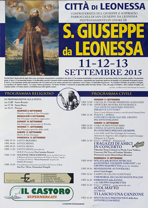 Locandina programma festa di san Giuseppe